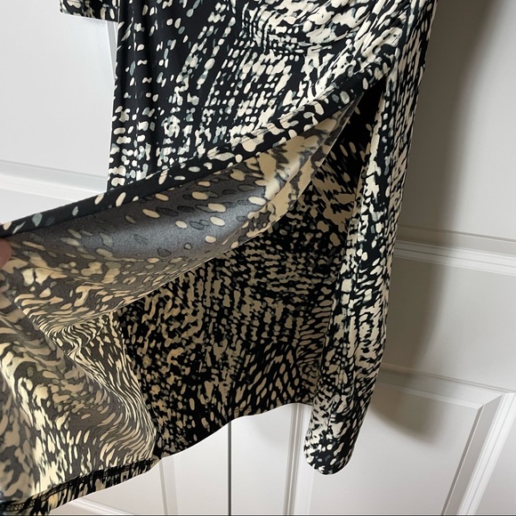 Lauren Ralph Lauren Dress Abstract Print Size 4 Black Off White Grey Str… - Picture 7 of 9